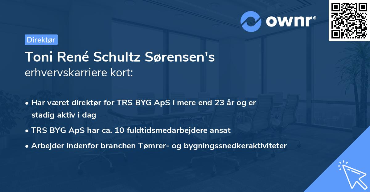 Toni René Schultz Sørensen's erhvervskarriere kort