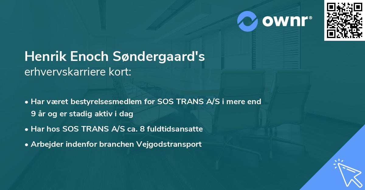 Henrik Enoch Søndergaard's erhvervskarriere kort