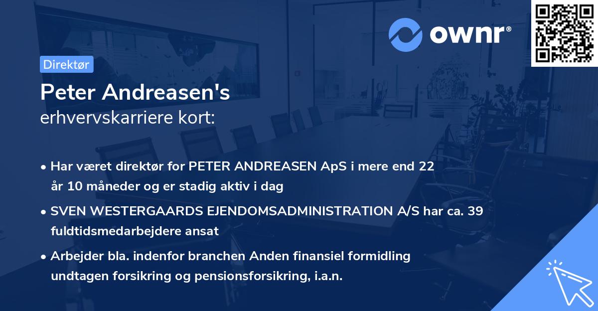 Peter Andreasen's erhvervskarriere kort