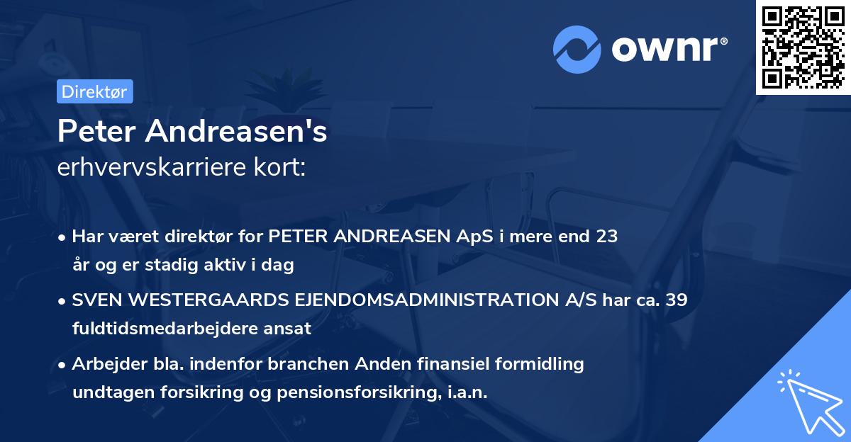 Peter Andreasen's erhvervskarriere kort