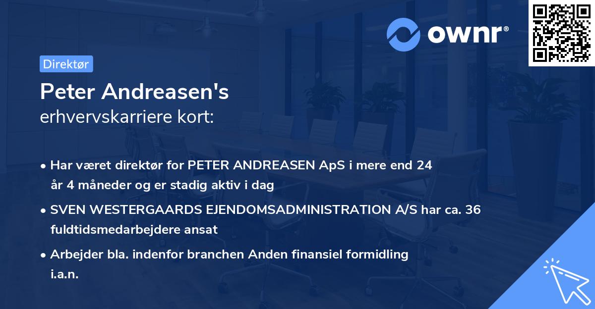 Peter Andreasen's erhvervskarriere kort