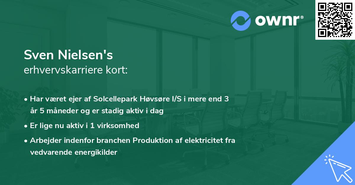 Sven Nielsen's erhvervskarriere kort