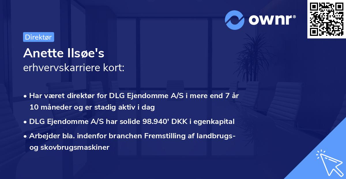 Anette Ilsøe's erhvervskarriere kort