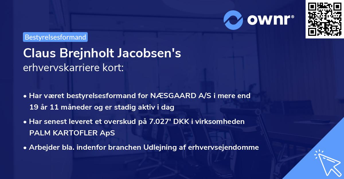 Claus Brejnholt Jacobsen's erhvervskarriere kort