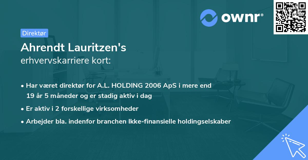 Ahrendt Lauritzen's erhvervskarriere kort