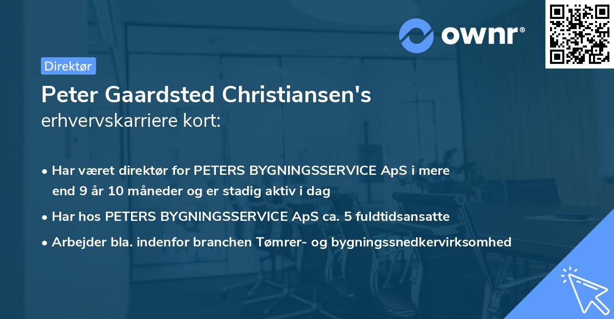 Peter Gaardsted Christiansen's erhvervskarriere kort