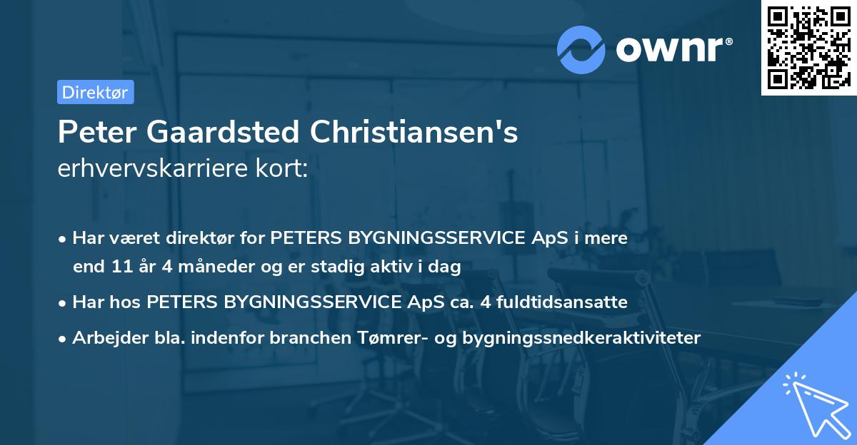 Peter Gaardsted Christiansen's erhvervskarriere kort