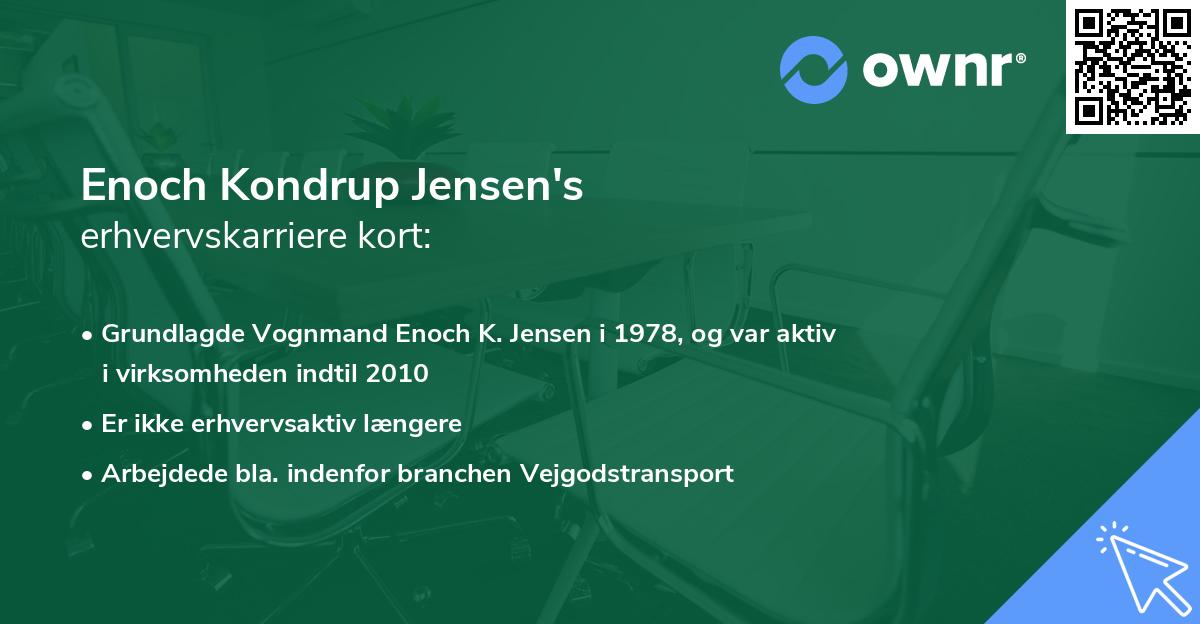 Enoch Kondrup Jensen's erhvervskarriere kort