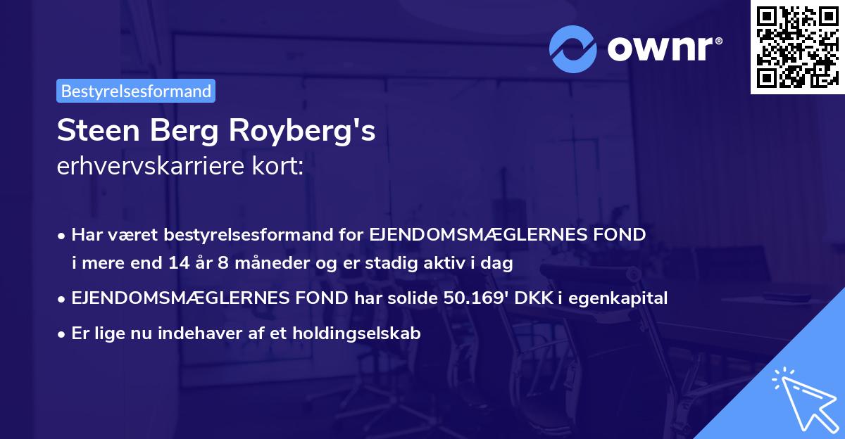 Steen Berg Royberg's erhvervskarriere kort