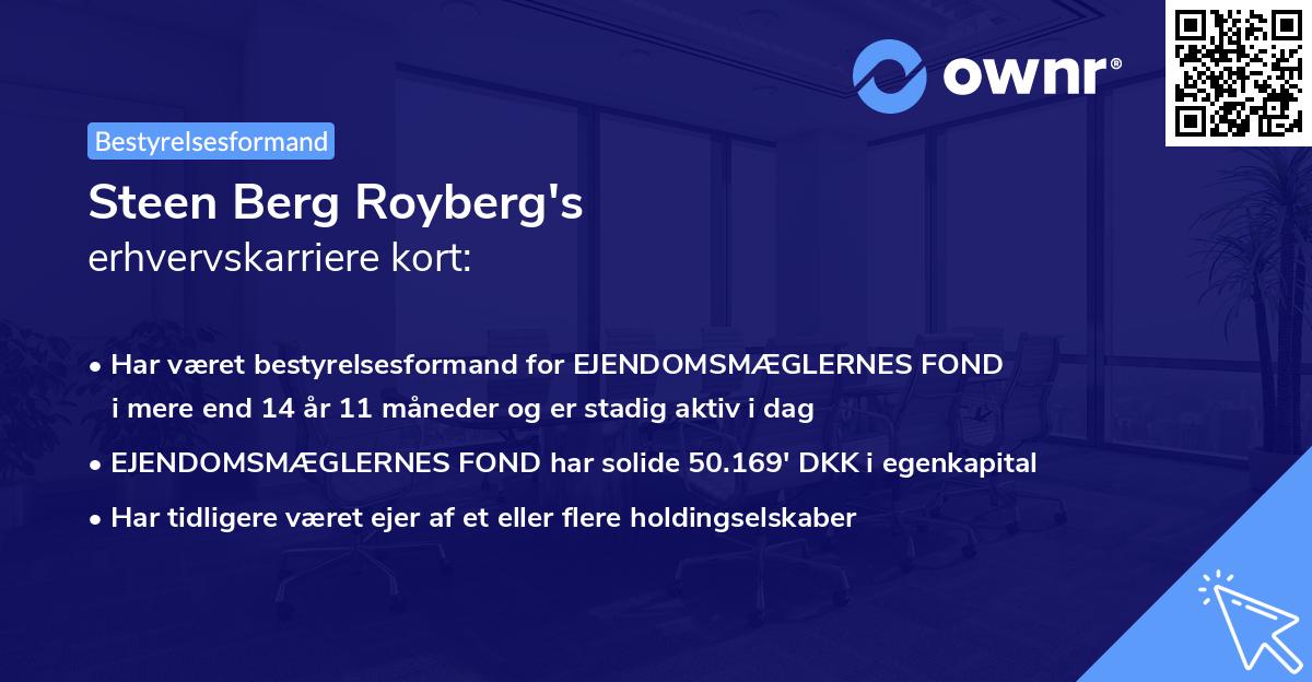 Steen Berg Royberg's erhvervskarriere kort