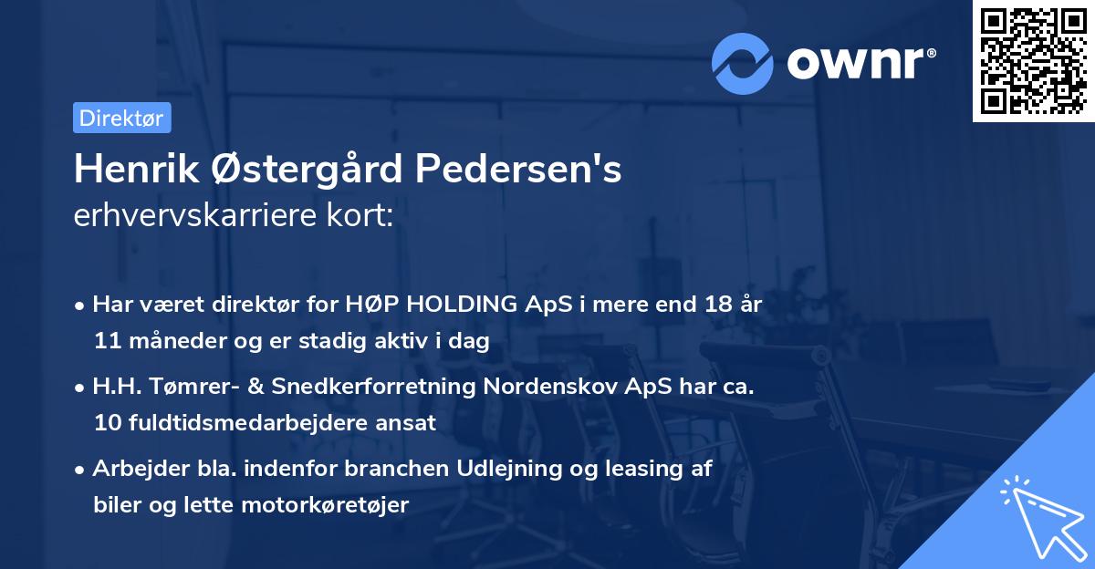 Henrik Østergård Pedersen's erhvervskarriere kort