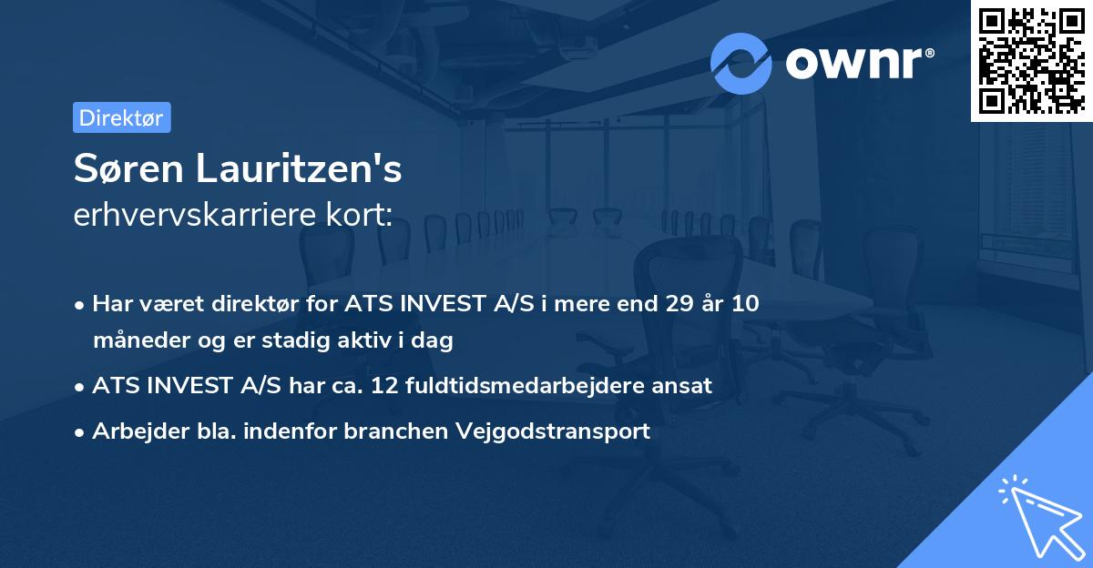 Søren Lauritzen's erhvervskarriere kort
