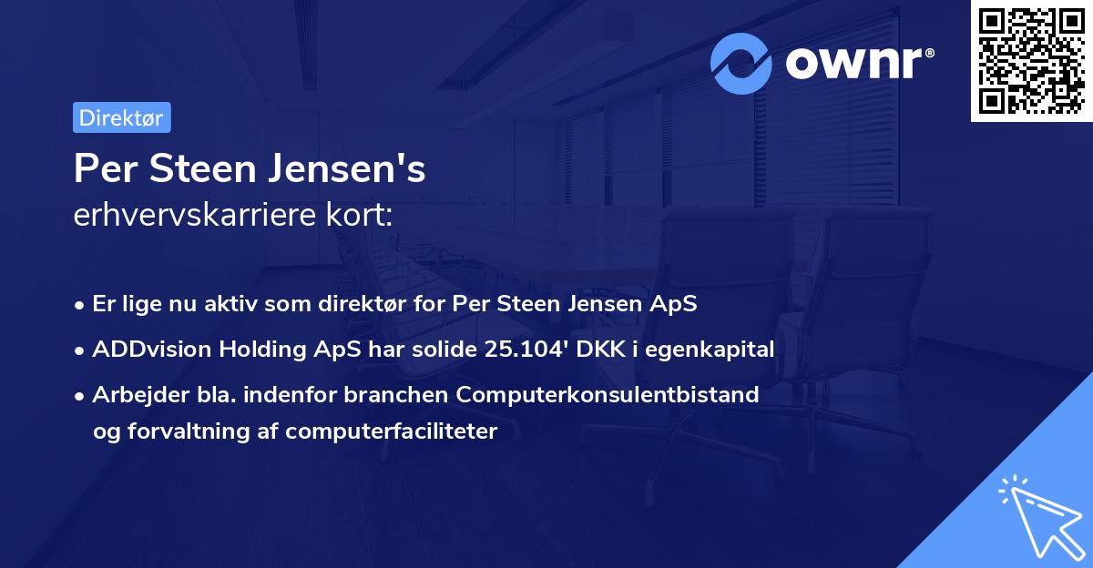 Per Steen Jensen's erhvervskarriere kort