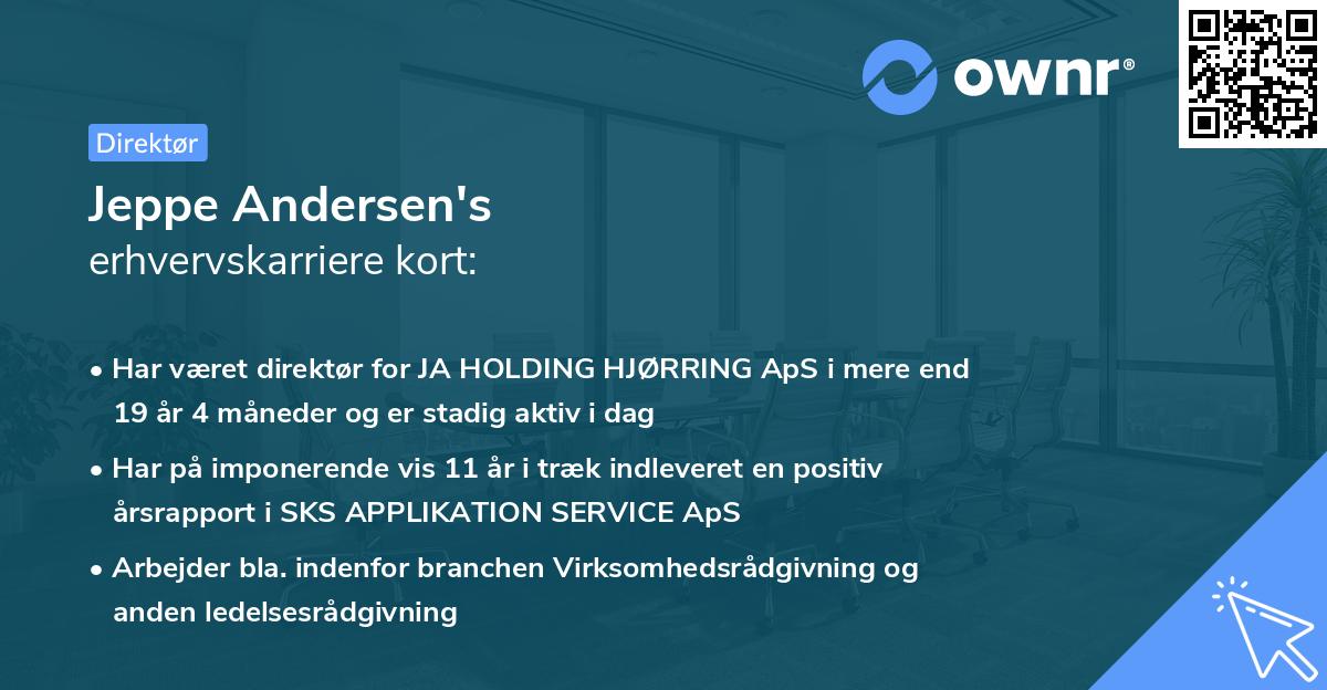 Jeppe Andersen's erhvervskarriere kort