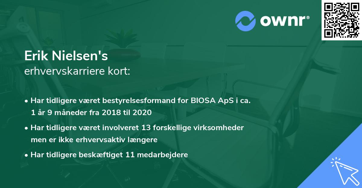 Erik Nielsen's erhvervskarriere kort