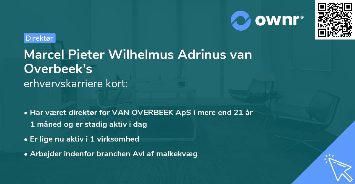 Marcel Pieter Wilhelmus Adrinus van Overbeek's erhvervskarriere kort
