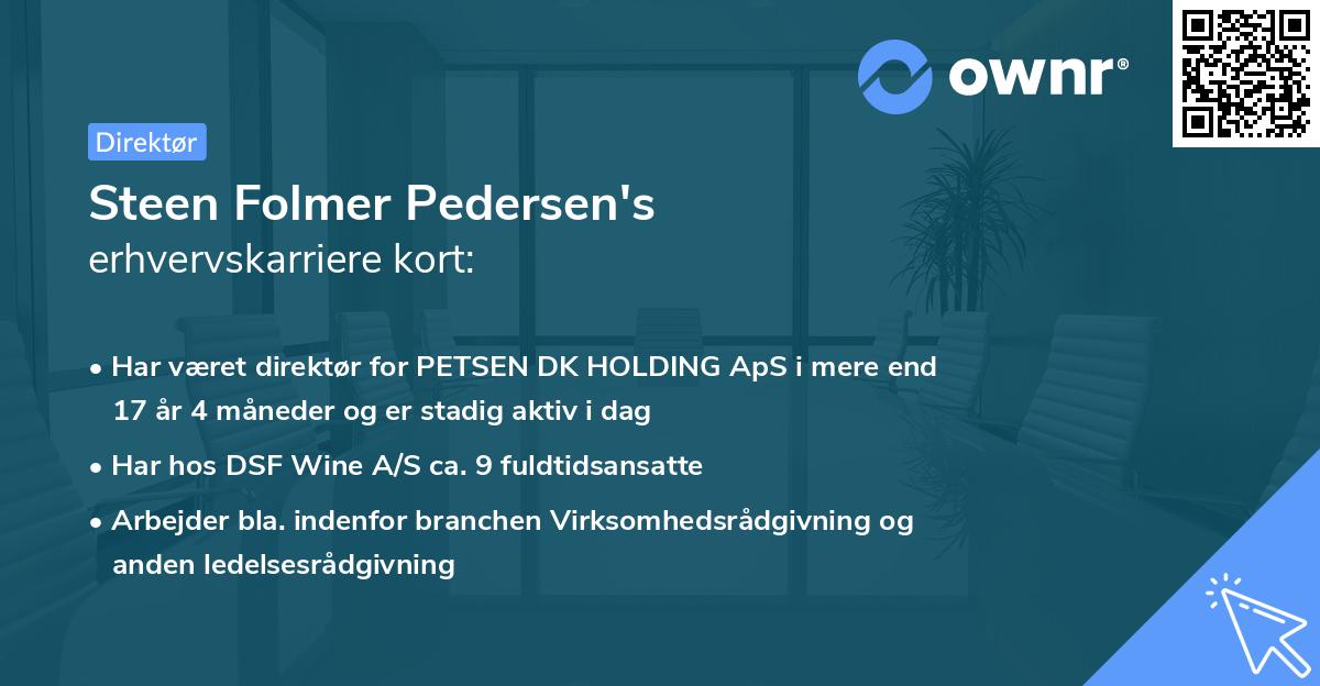 Steen Folmer Pedersen's erhvervskarriere kort