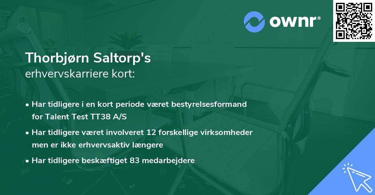 Thorbjørn Saltorp's erhvervskarriere kort
