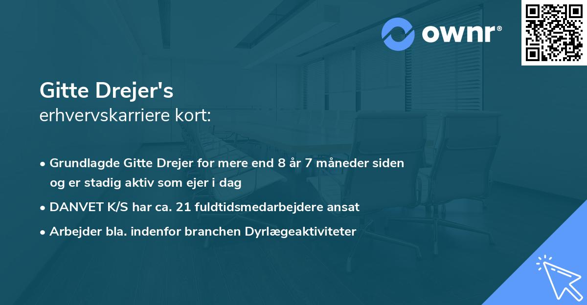 Gitte Drejer's erhvervskarriere kort