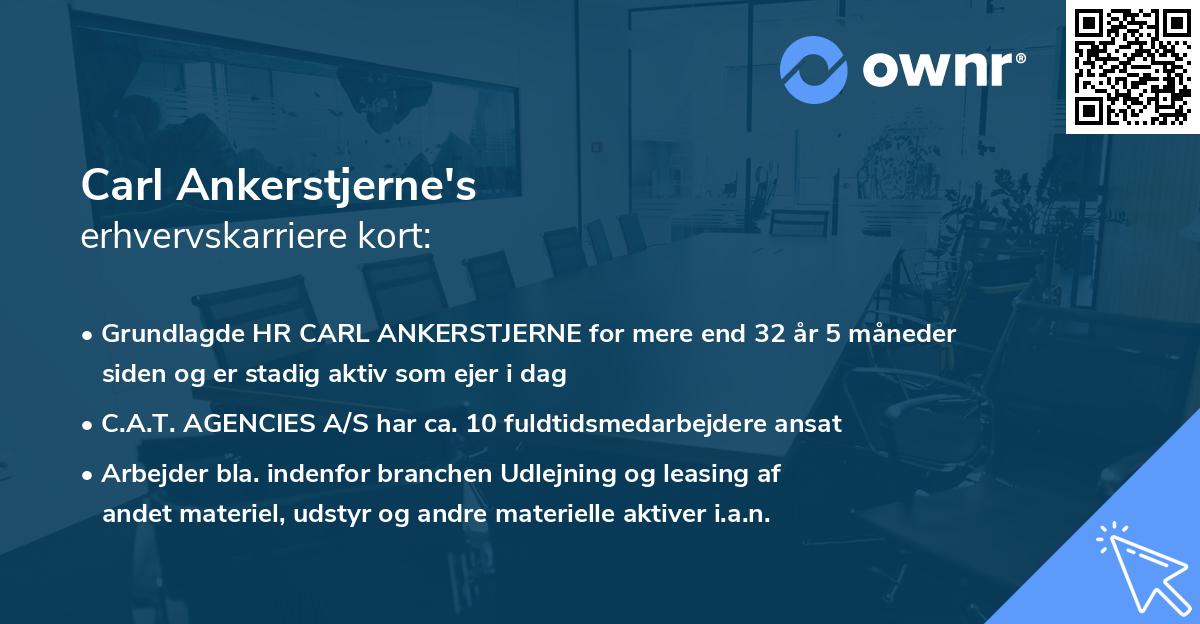 Carl Ankerstjerne's erhvervskarriere kort