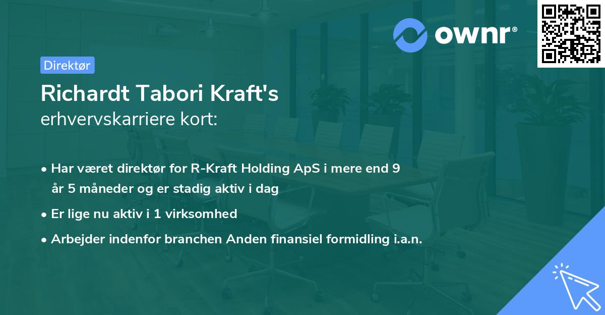 Richardt Tabori Kraft's erhvervskarriere kort