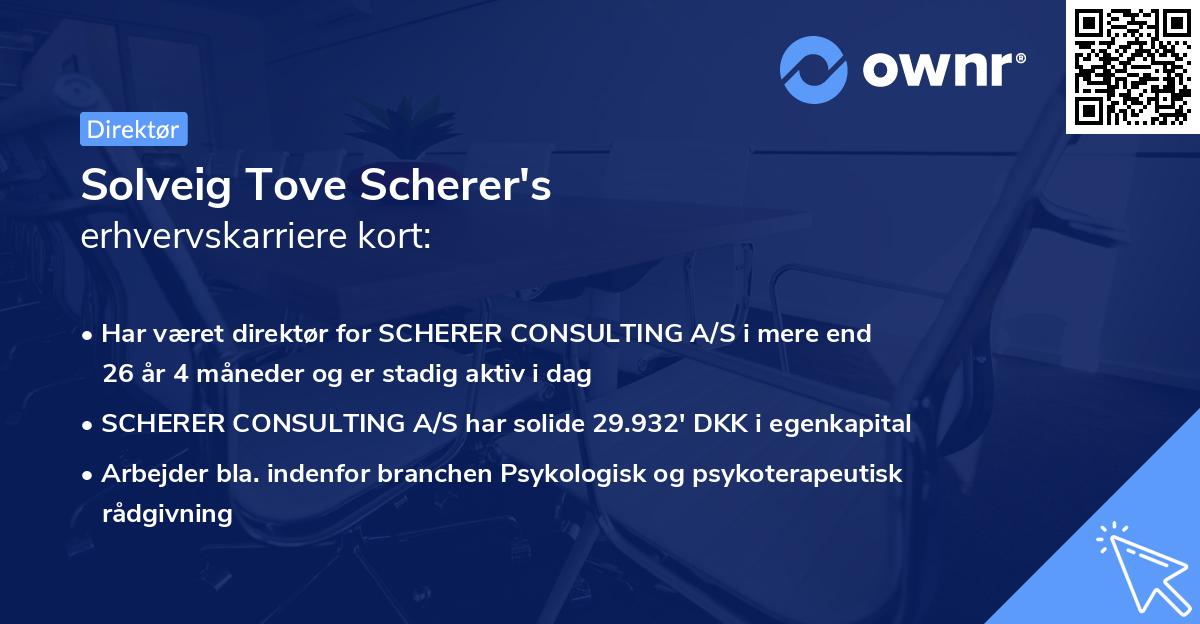 Solveig Tove Scherer's erhvervskarriere kort