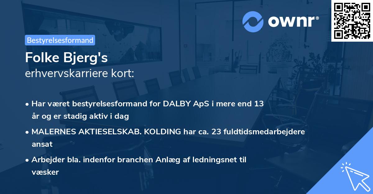 Folke Bjerg's erhvervskarriere kort