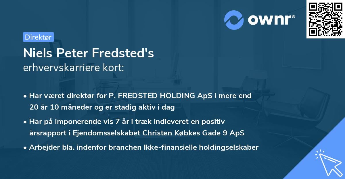 Niels Peter Fredsted's erhvervskarriere kort