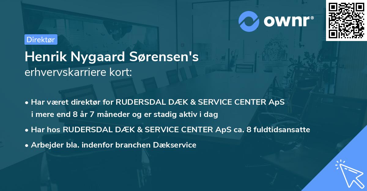 Henrik Nygaard Sørensen's erhvervskarriere kort