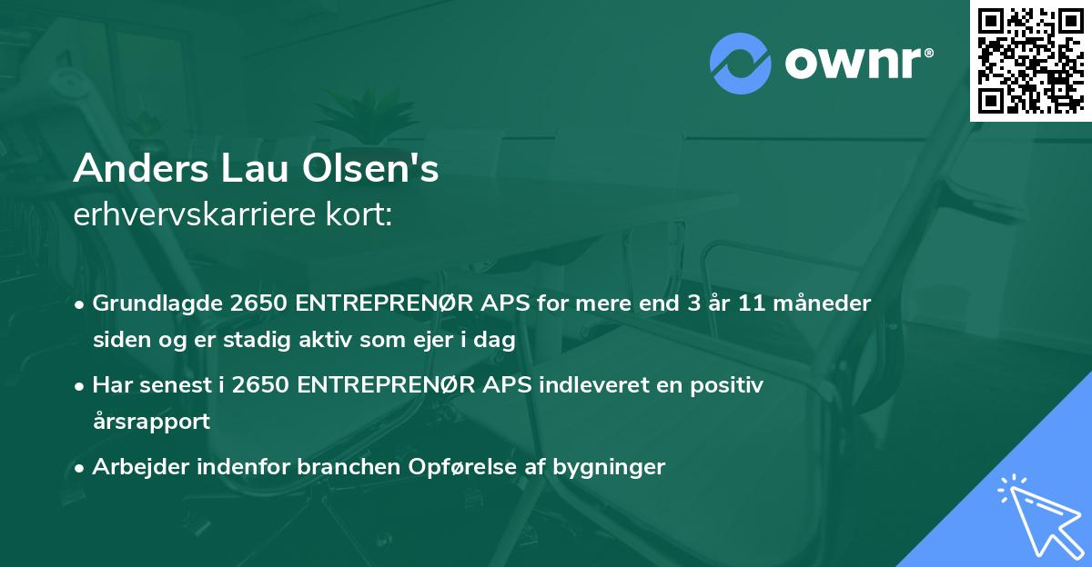 Anders Lau Olsen's erhvervskarriere kort