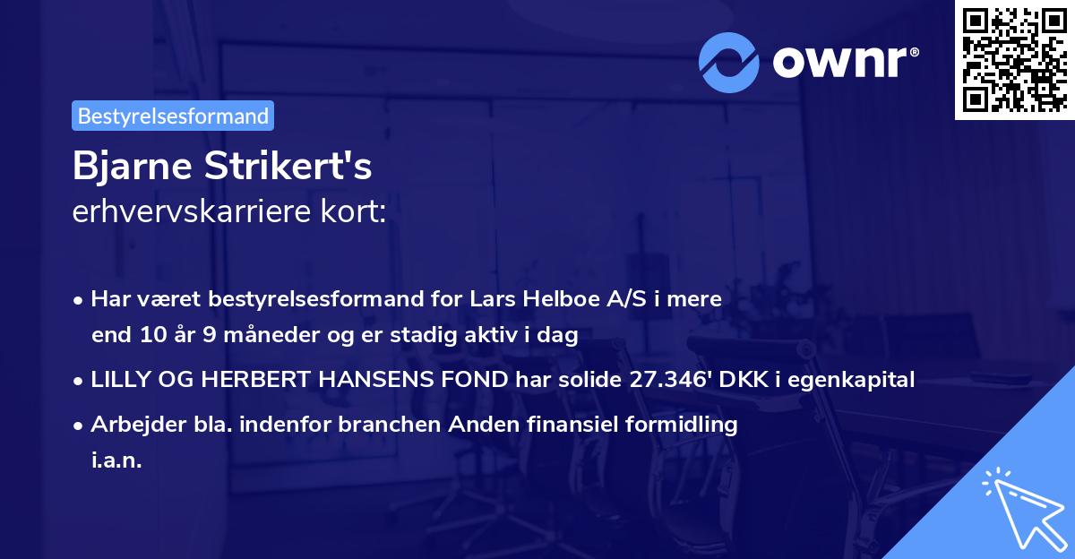 Bjarne Strikert's erhvervskarriere kort