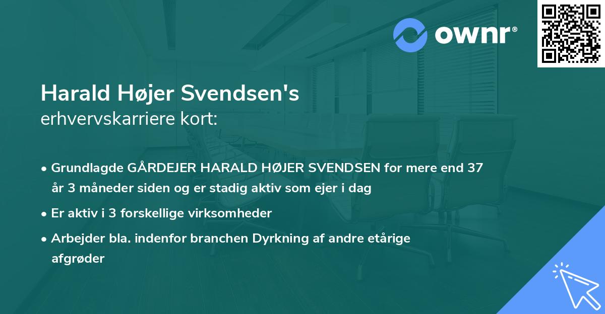 Harald Højer Svendsen's erhvervskarriere kort