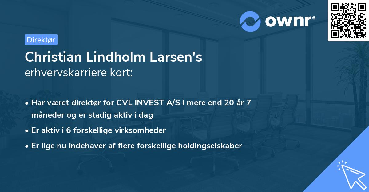 Christian Lindholm Larsen's erhvervskarriere kort