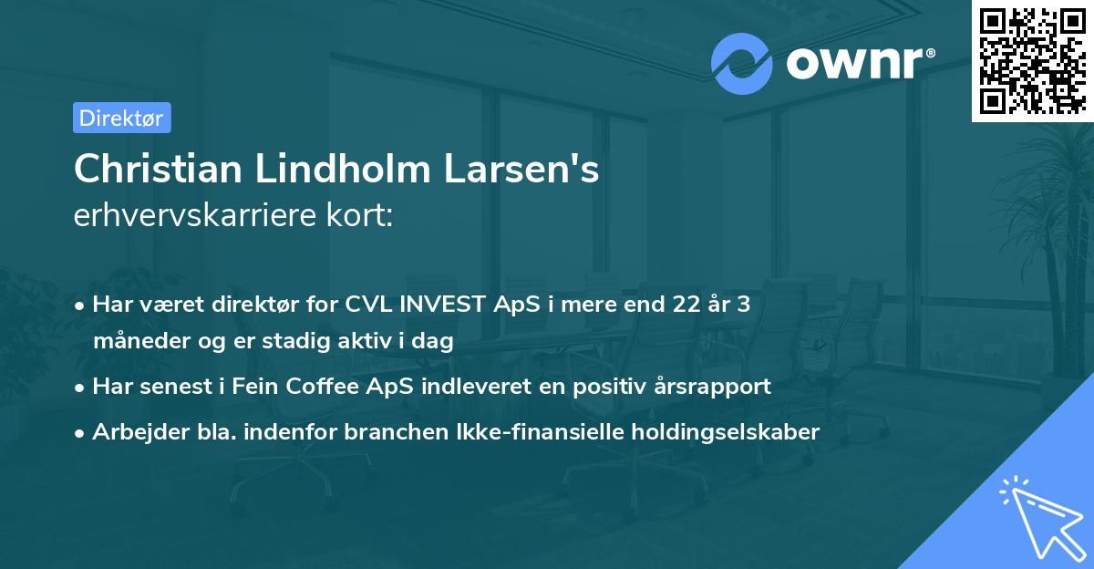 Christian Lindholm Larsen's erhvervskarriere kort
