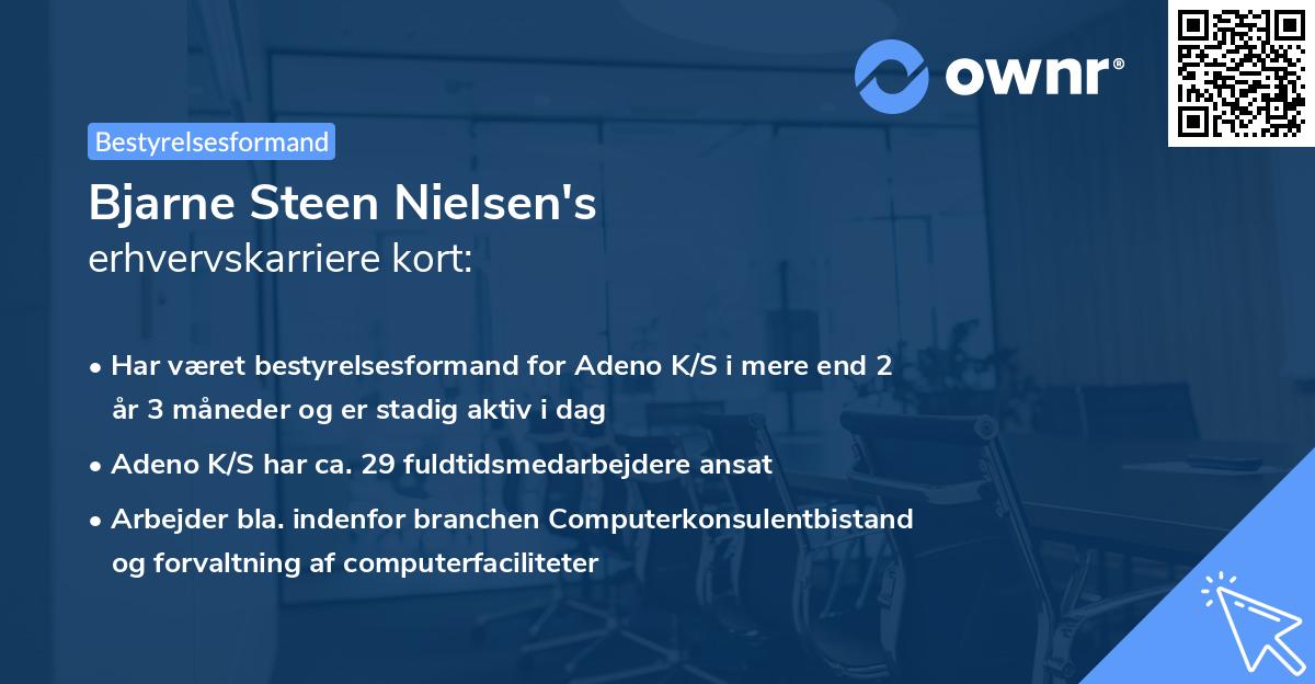 Bjarne Steen Nielsen's erhvervskarriere kort