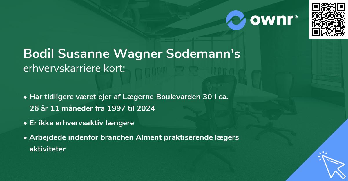 Bodil Susanne Wagner Sodemann's erhvervskarriere kort