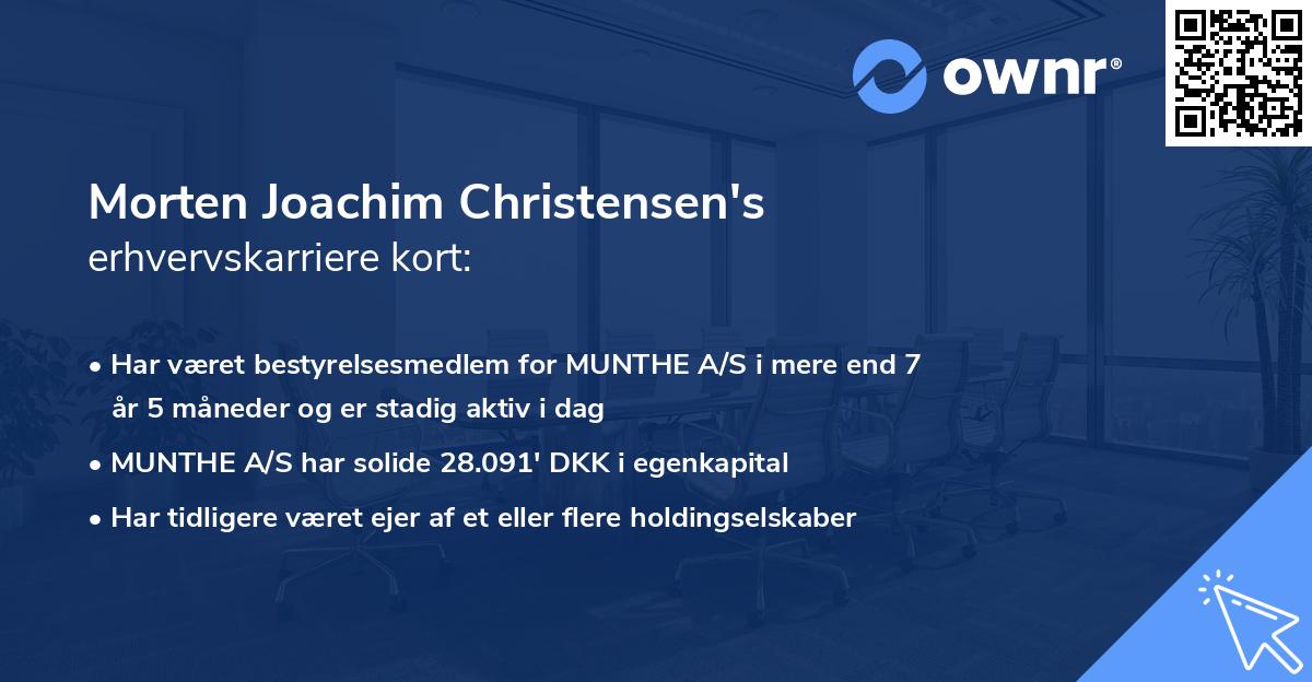 Morten Joachim Christensen's erhvervskarriere kort