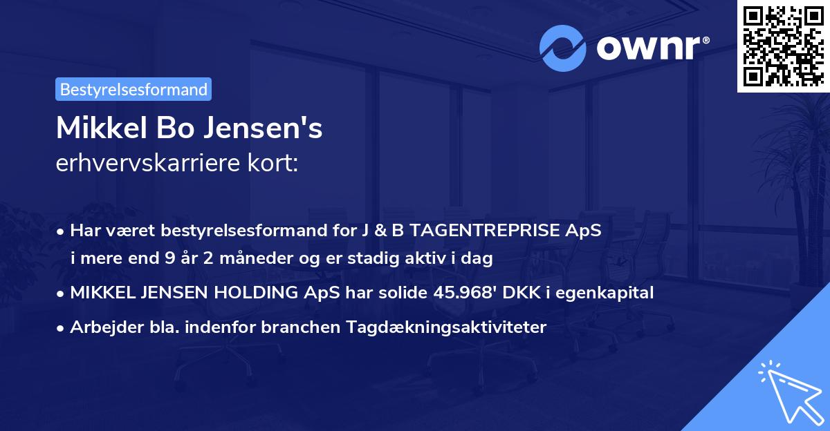 Mikkel Bo Jensen's erhvervskarriere kort