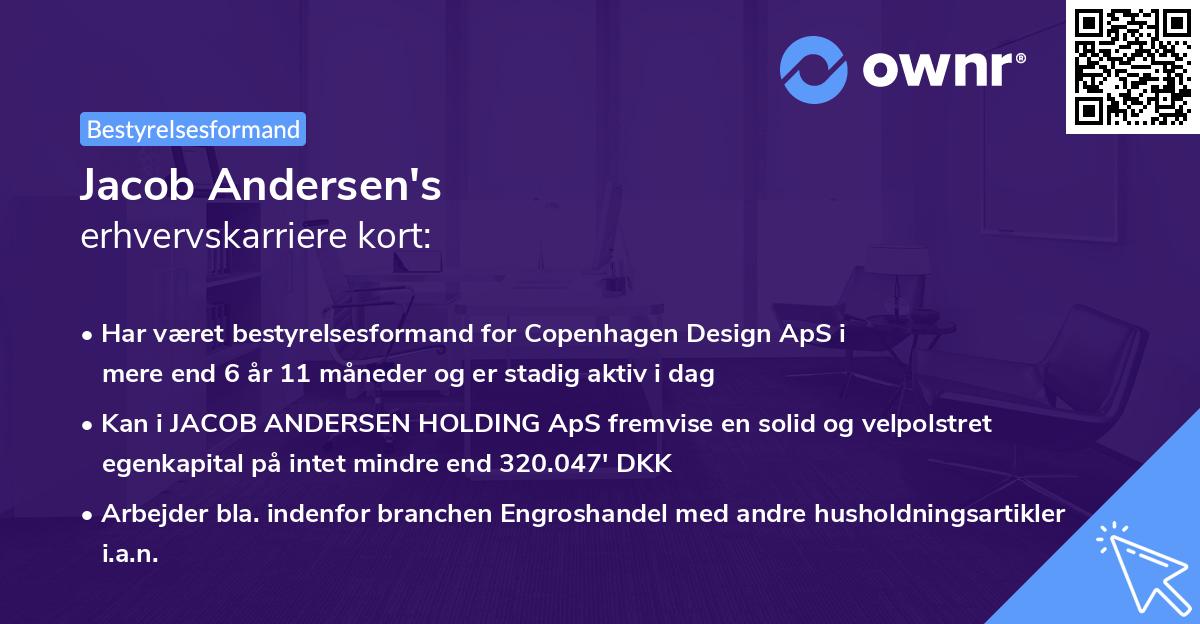 Jacob Andersen's erhvervskarriere kort