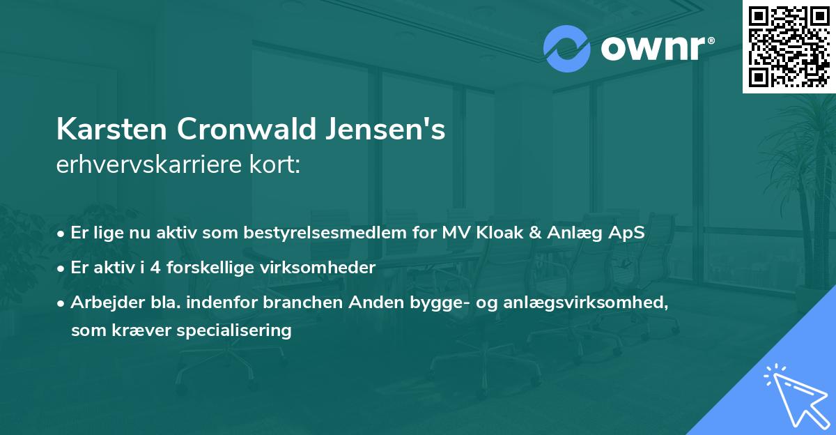 Karsten Cronwald Jensen's erhvervskarriere kort