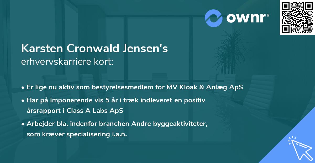 Karsten Cronwald Jensen's erhvervskarriere kort