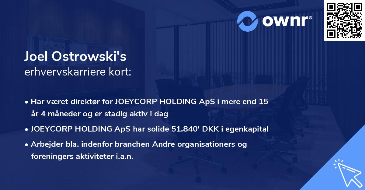 Joel Ostrowski's erhvervskarriere kort