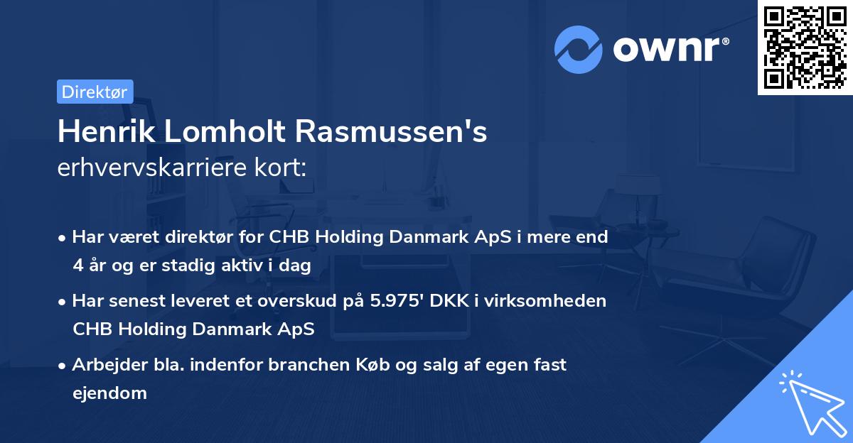 Henrik Lomholt Rasmussen's erhvervskarriere kort