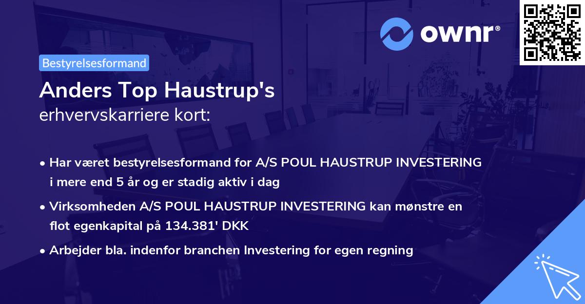 Anders Top Haustrup's erhvervskarriere kort