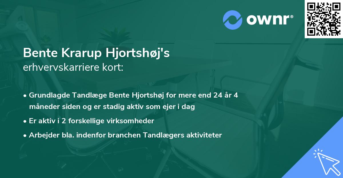 Bente Krarup Hjortshøj's erhvervskarriere kort