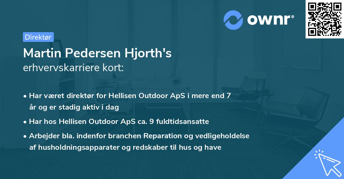 Martin Pedersen Hjorth's erhvervskarriere kort