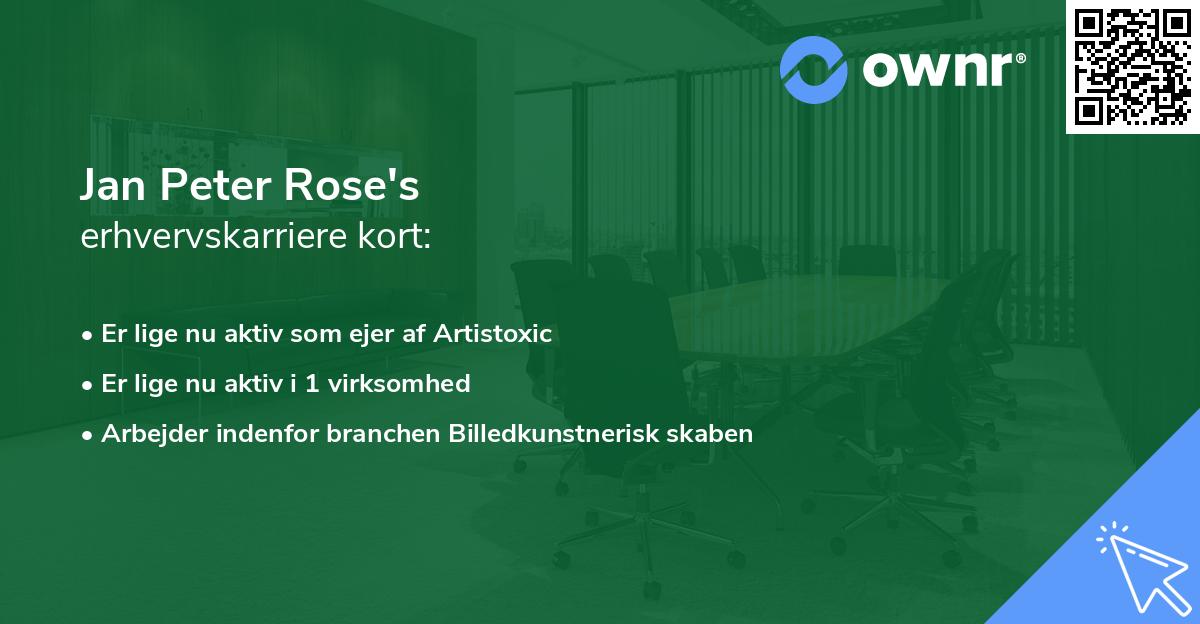 Jan Peter Rose's erhvervskarriere kort