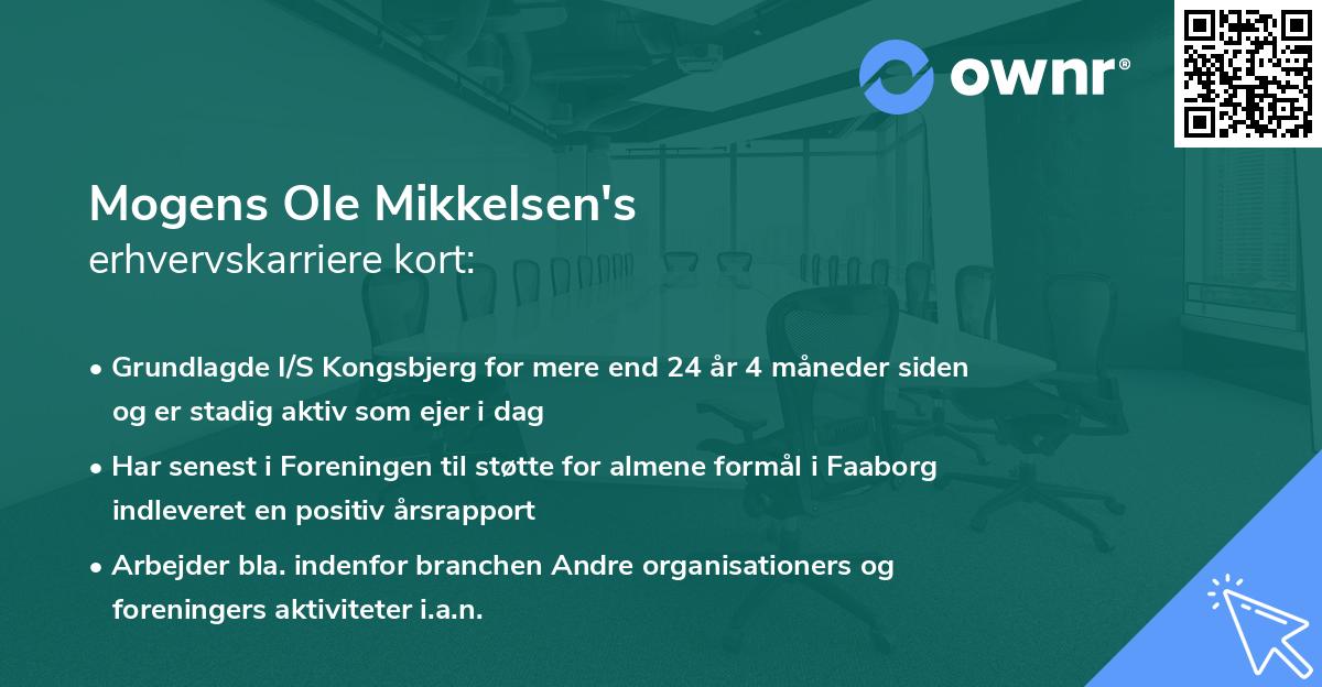 Mogens Ole Mikkelsen's erhvervskarriere kort