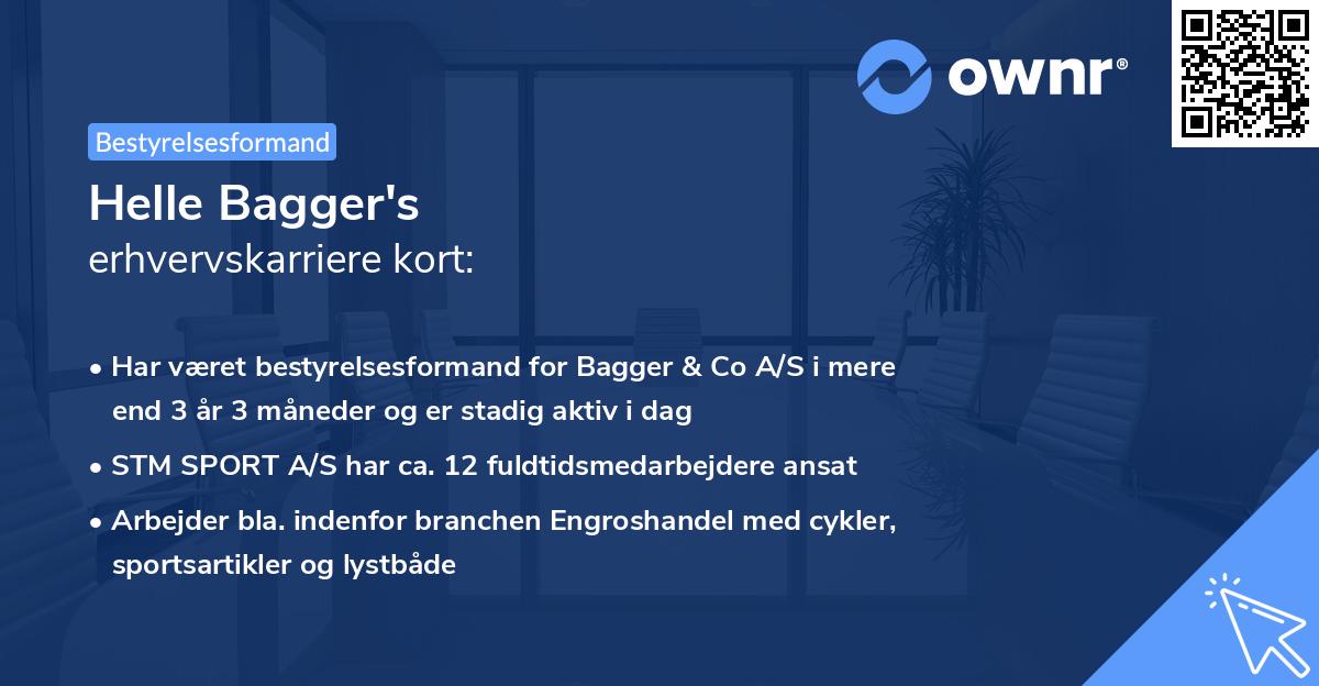 Helle Bagger's erhvervskarriere kort