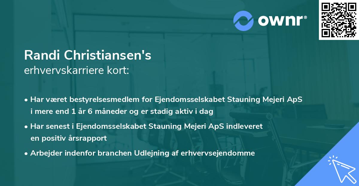 Randi Christiansen's erhvervskarriere kort